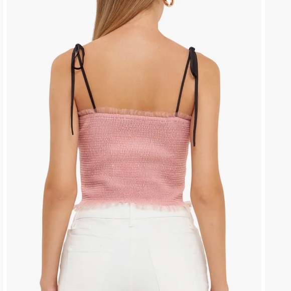 Endless Rose Tulle Crop Tank Top XS - Picture 3 of 12